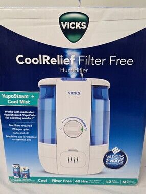 Vicks 1.2 gal 400 sq ft Cool Relief Filter Free Ultrasonic Humidifier, VUL600